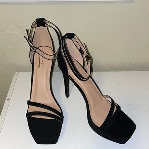 Black strappy heels